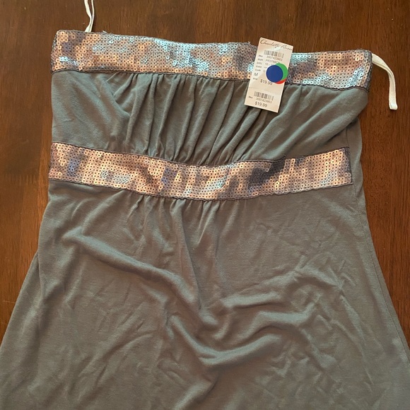 topless gray sequence top - Picture 1 of 1